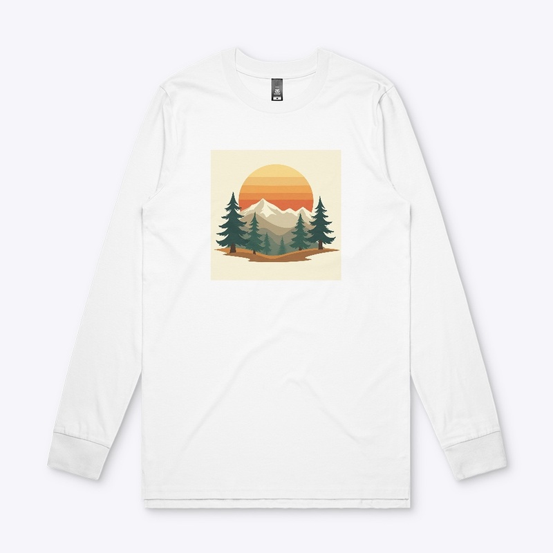  Retro Nature Vintage Sunset Mountain 