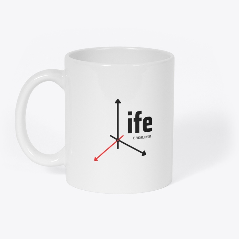life" anti clock wise design t-shirt.