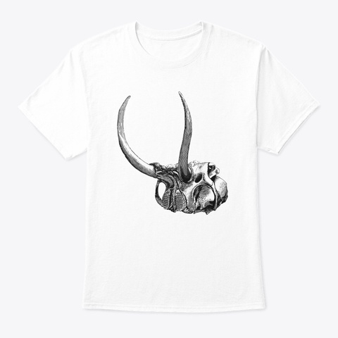 Mammoth Skull White T-Shirt Front