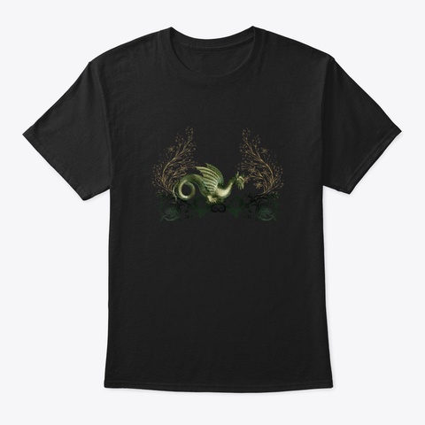 Awesome  Dragon, Vintage Design Black T-Shirt Front