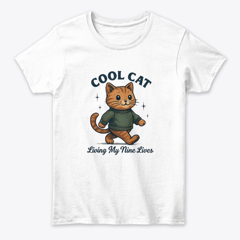 Cool Cat –Living My Nine Lives Retro Tee