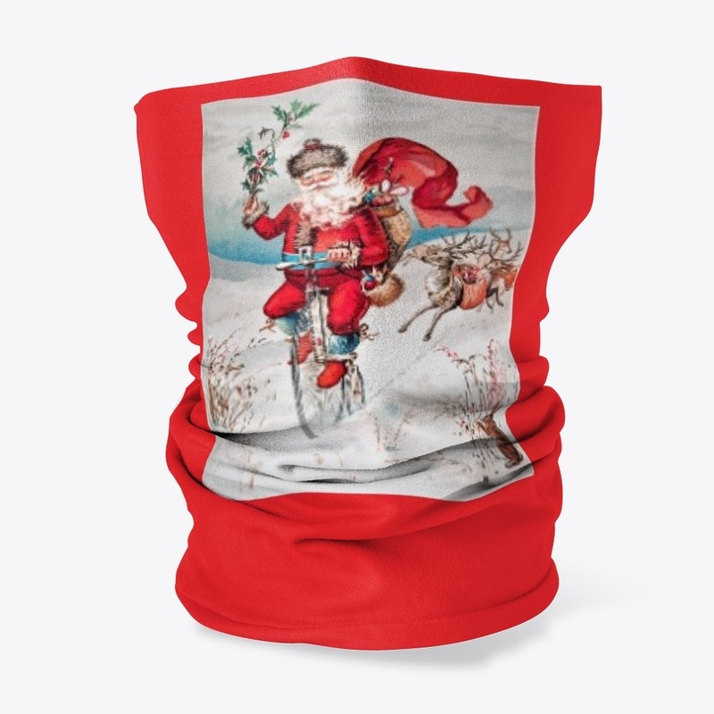 Vintage Santa on a bike