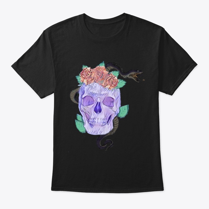 Skull snake and roses