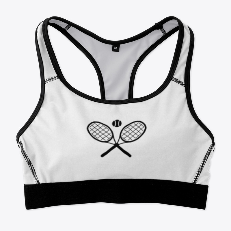 Tennis Rackets Crossing Sports Bra