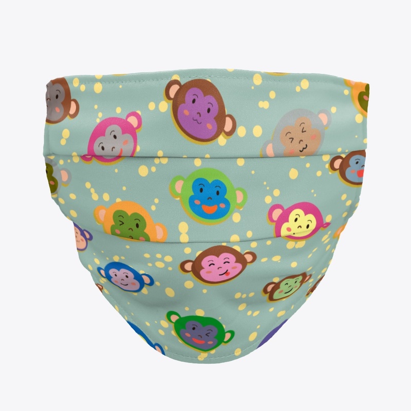 Colorful Cheeky Monkeys Face Mask
