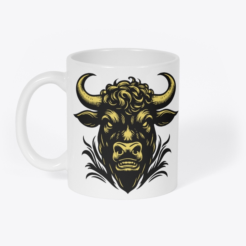Angry Cow Head Design