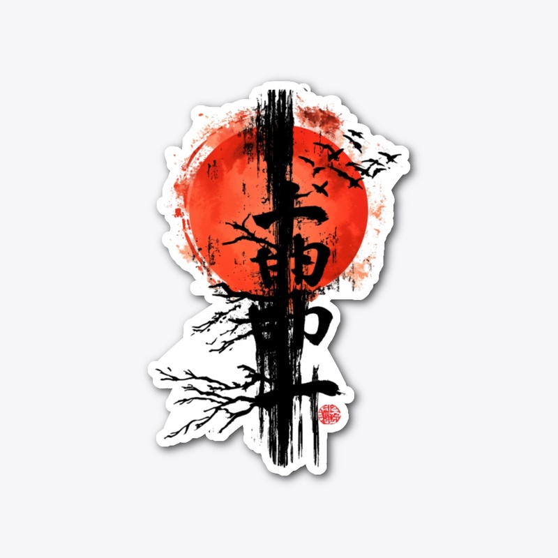 Japanese Samurai Kanji T-Shirt Design