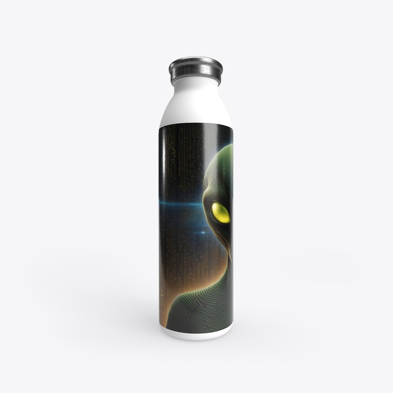 Alien with glowing eyes