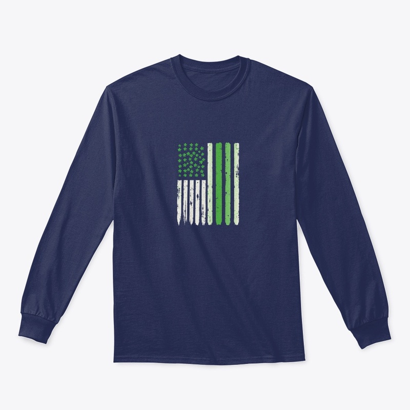 US American flag with Green Shamrocks
