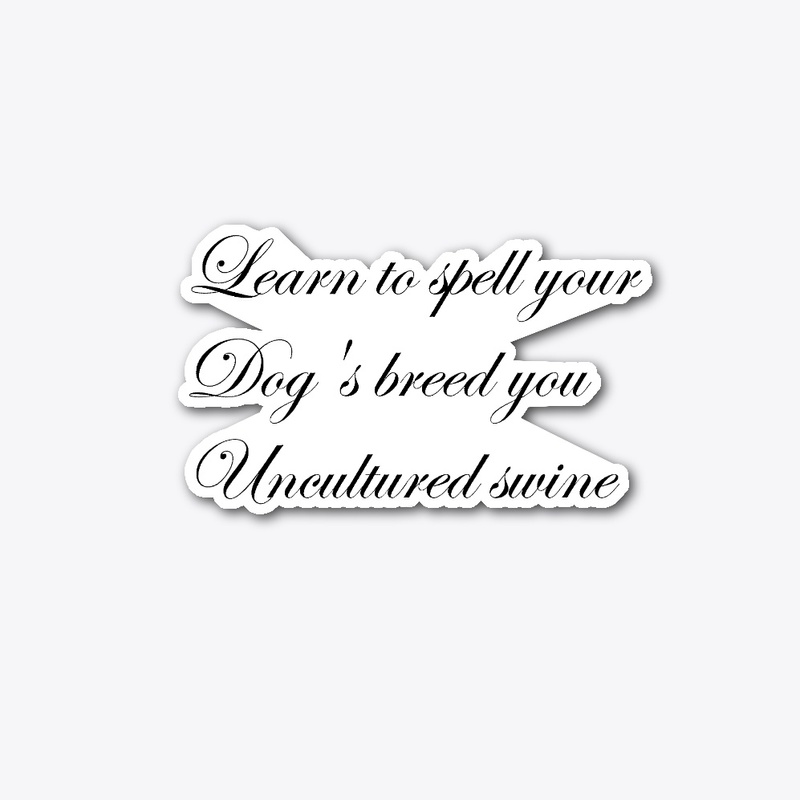 Learn to spell your dog's breed sticker