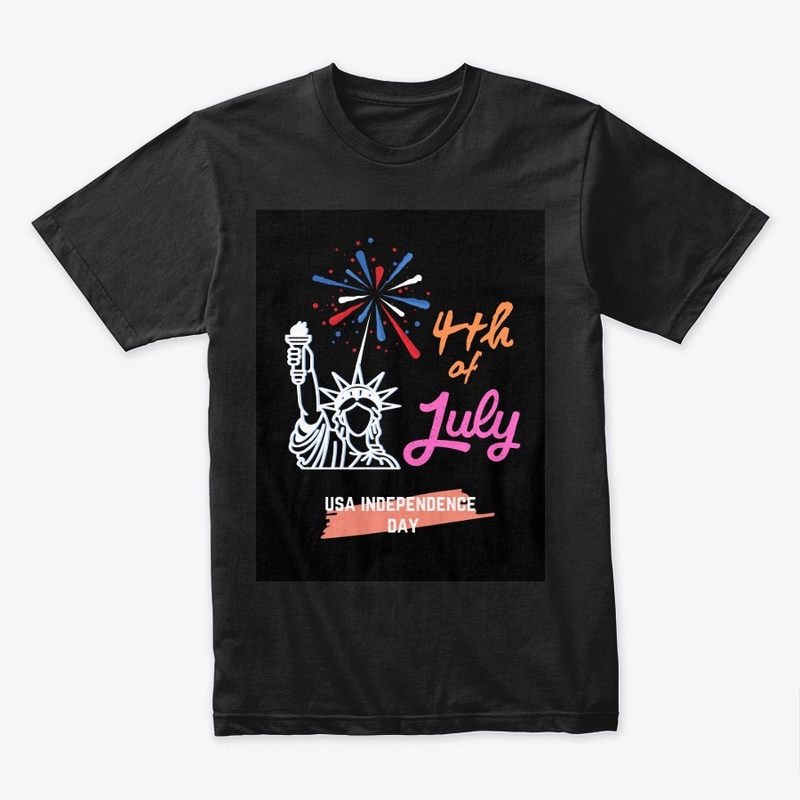 "USA Independence Day" Black T-shirt