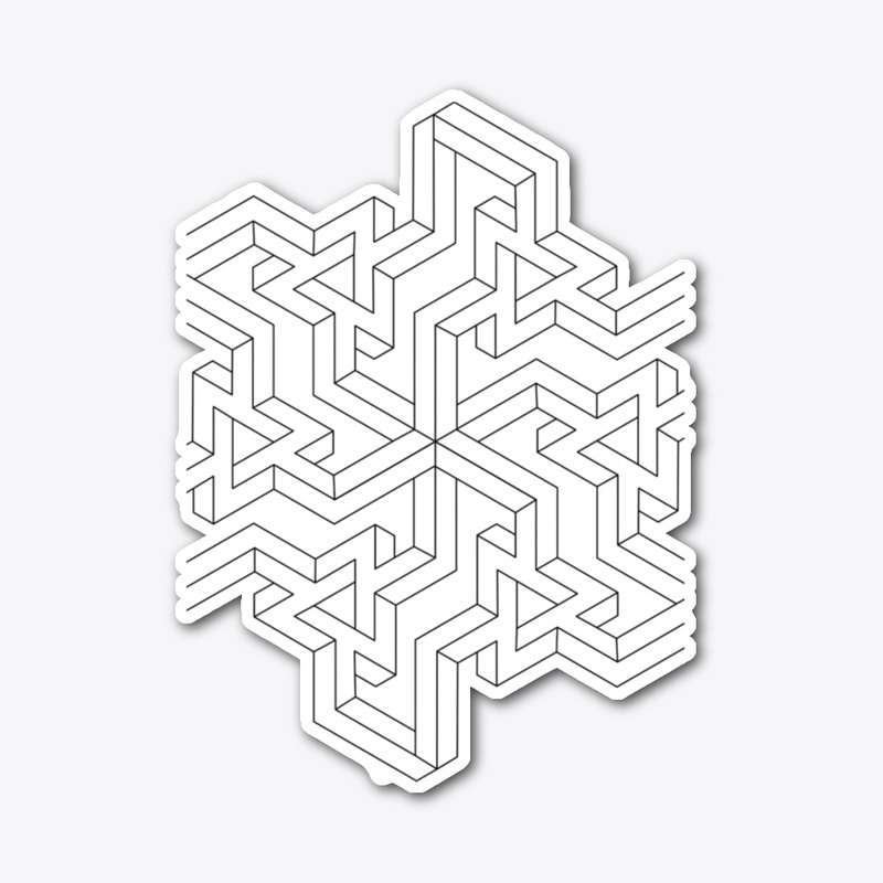 "Geometric Illusion Maze Design"