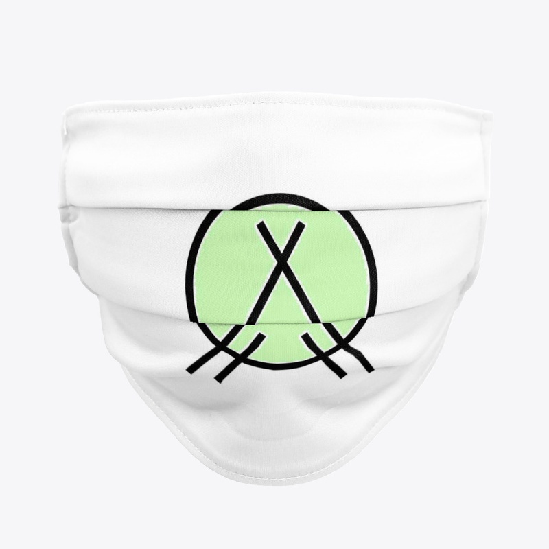 Pastel green on white