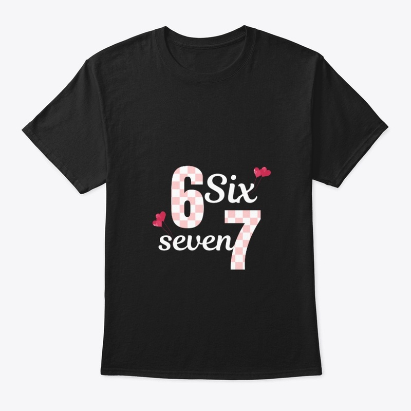 Cute Numbers 6 7 Plaid Hearts Design