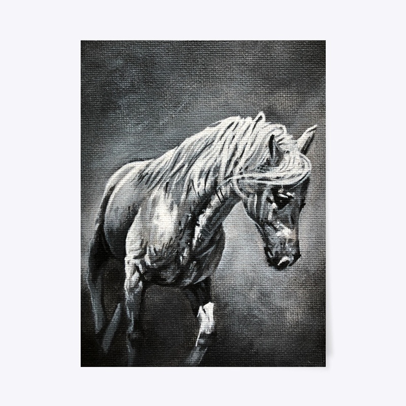 "Horse in Gray" - Poster Art Print
