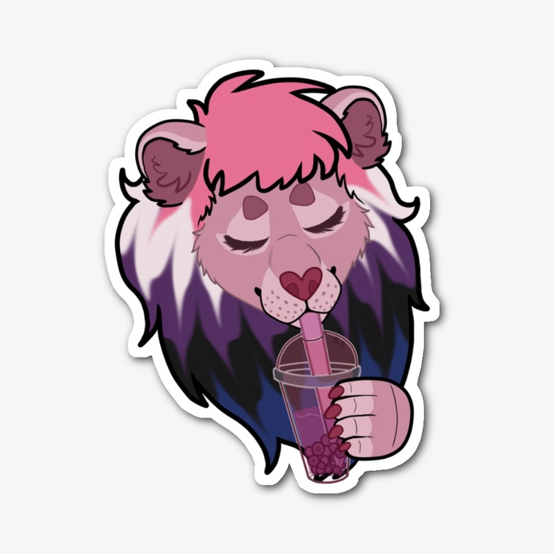 Bubble Tea Pride Lion (Genderfluid)