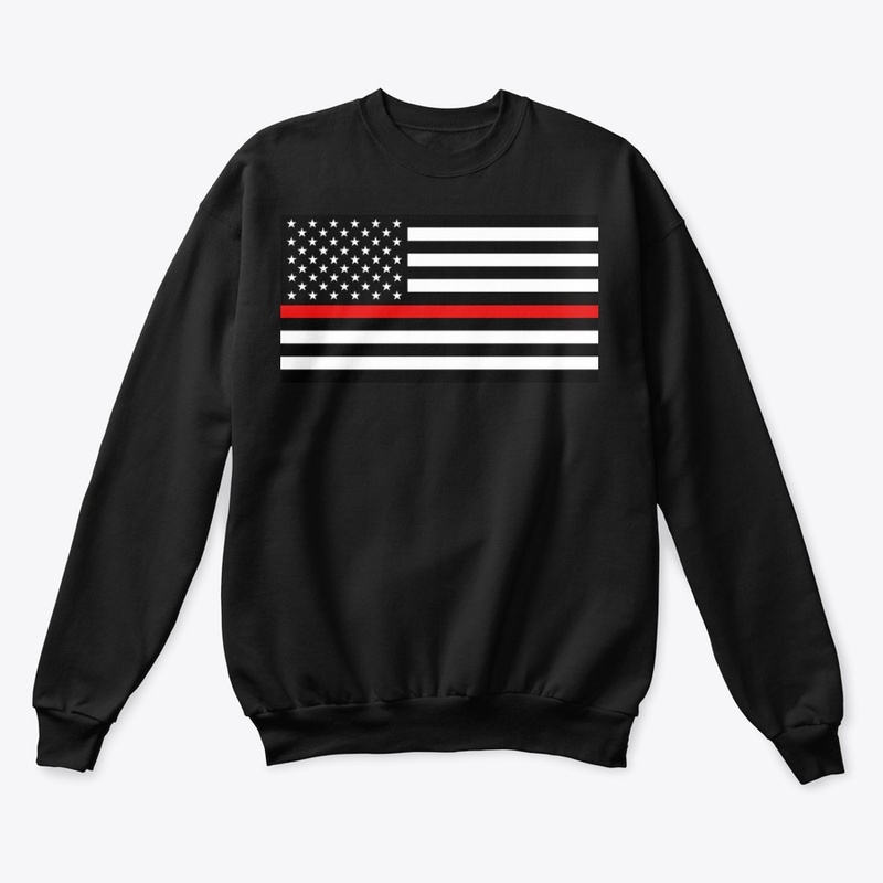 Thin Red Line Firefighters American Flag