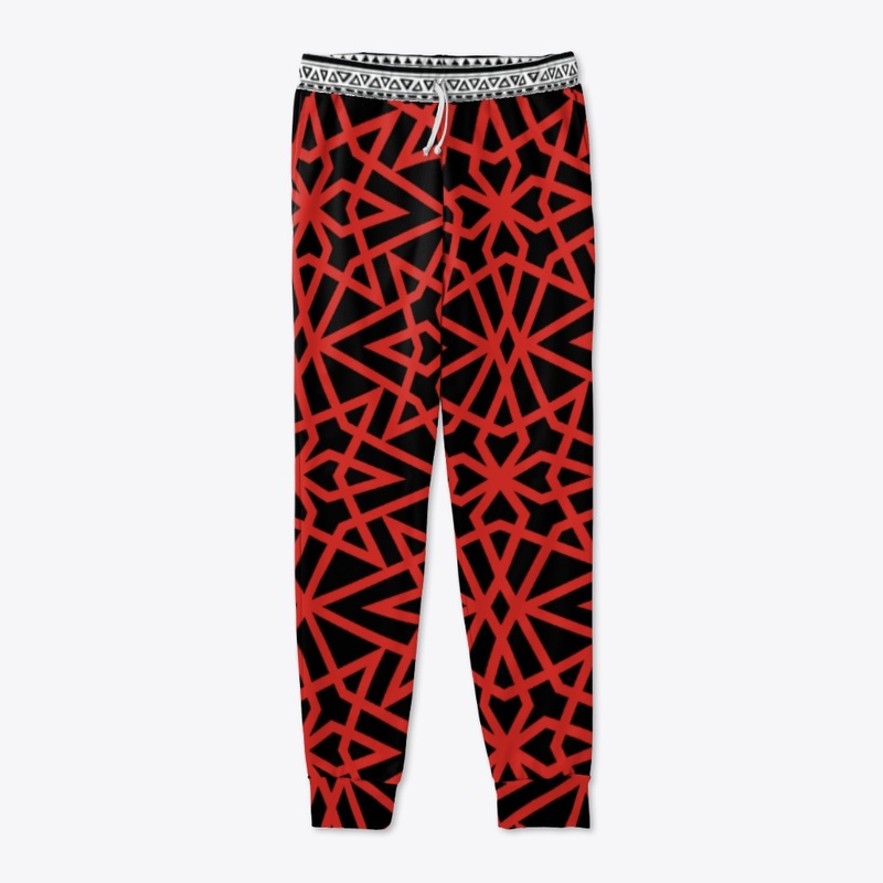 "ZLO" Red N Black Striped Joggers