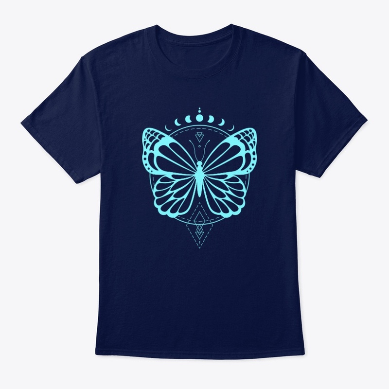 Sacred geometry, butterfly with moon