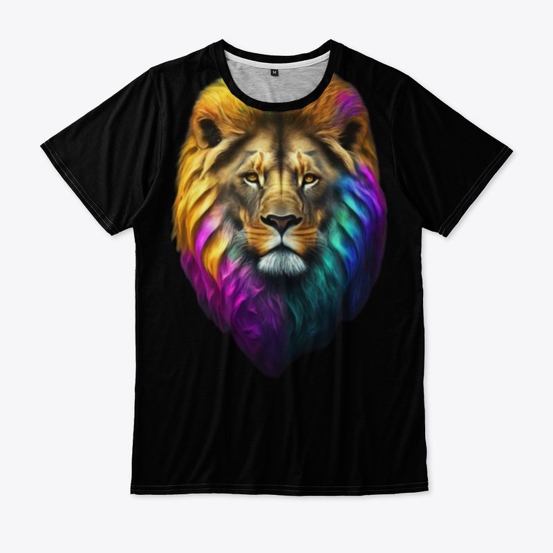 Lion on crewneck black men Tshirt