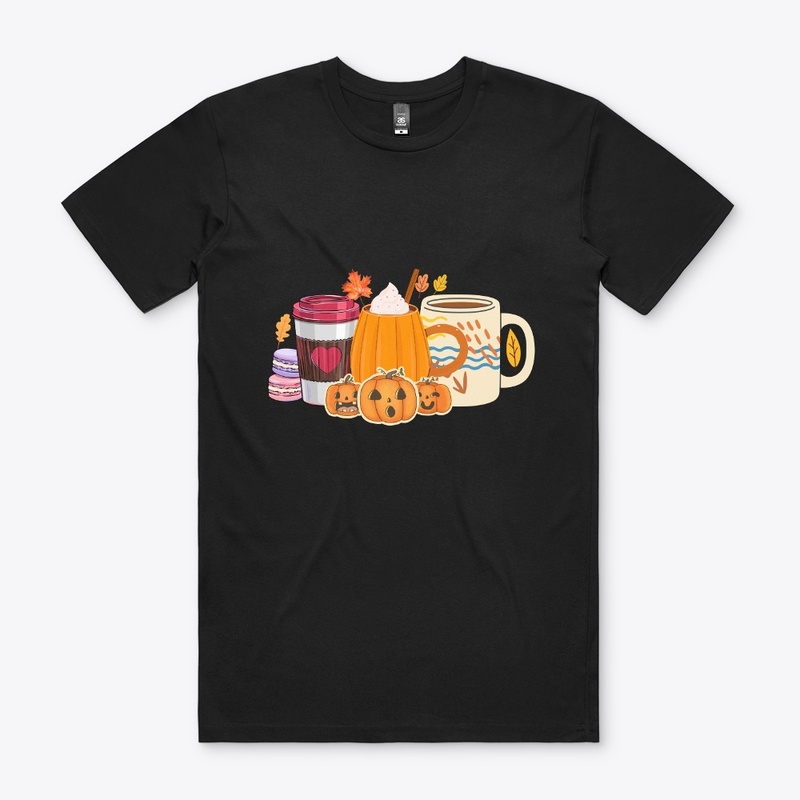Fall Coffee Shirts, Cute Pumpkins Tshirt