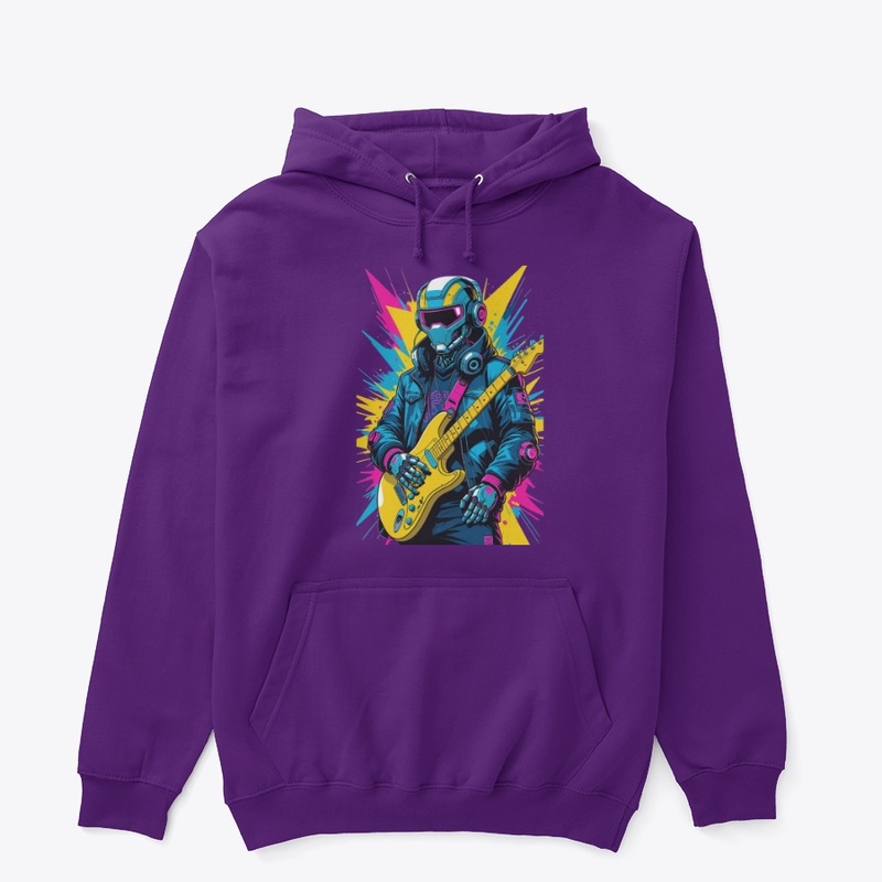Neon Cyborg DJ Guitar Hero T-Shirt