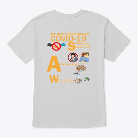 Lets Stop The Spread Of Covid 19 Light Steel T-Shirt Back