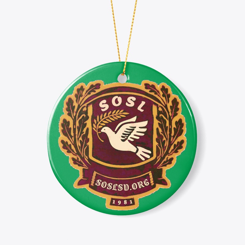 Laurel dove SOSL ornament in bordeaux