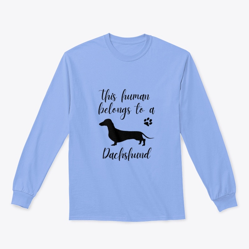 This human belongs to a Dachshund