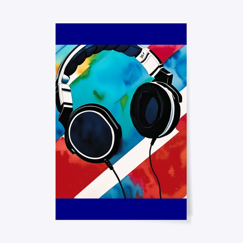 80s Headphones In Primary Colors