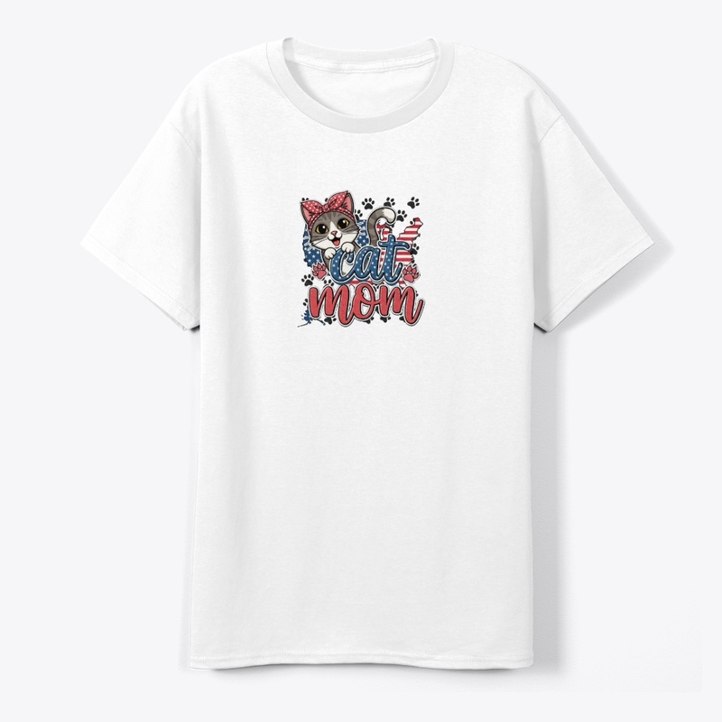 Patriotic Cat Mom - USA Flag Cat