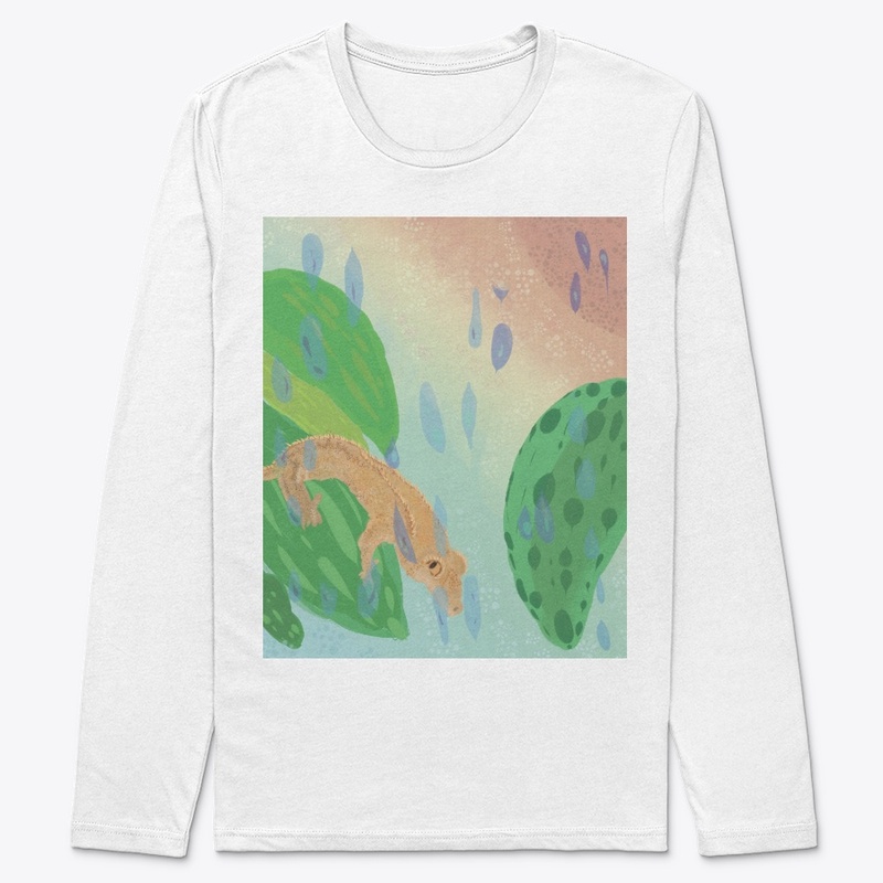 Crested Gecko in rain