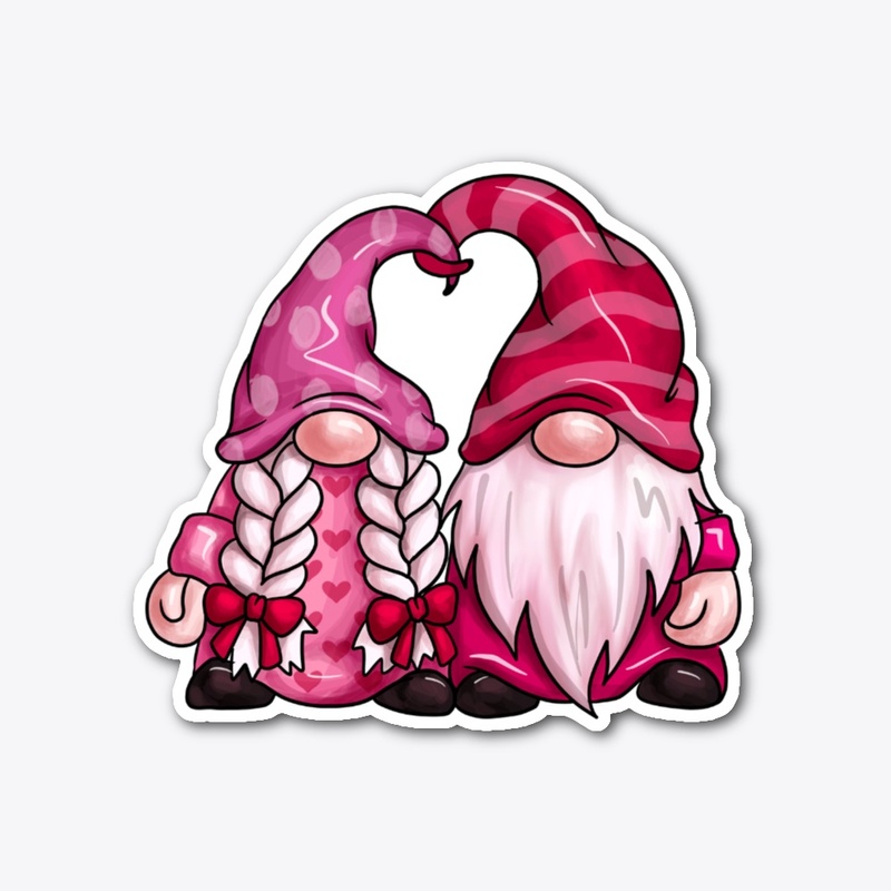 valentine gnome couple tshirt