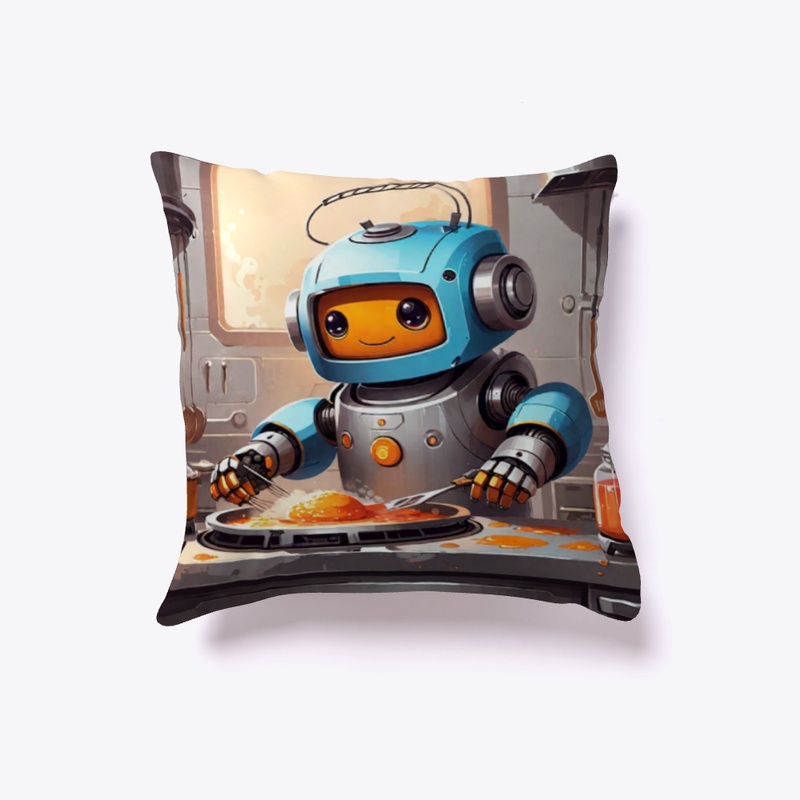 A robot cooking dinner