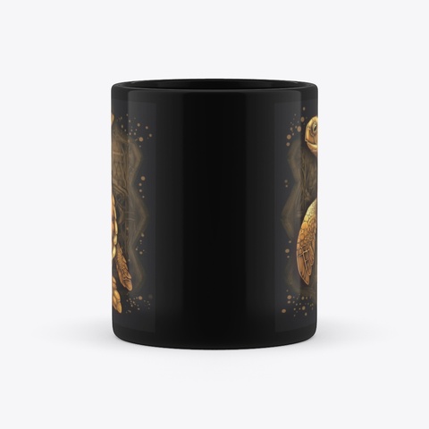 Golden Sea Turtle Coffee Mug Black áo T-Shirt Right