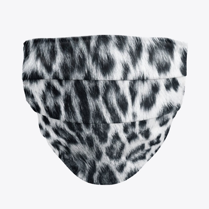 Black and white Cheetah fur mask