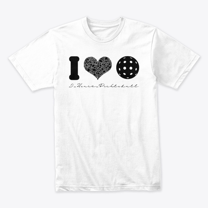 I Heart Pickleball Black w/ text