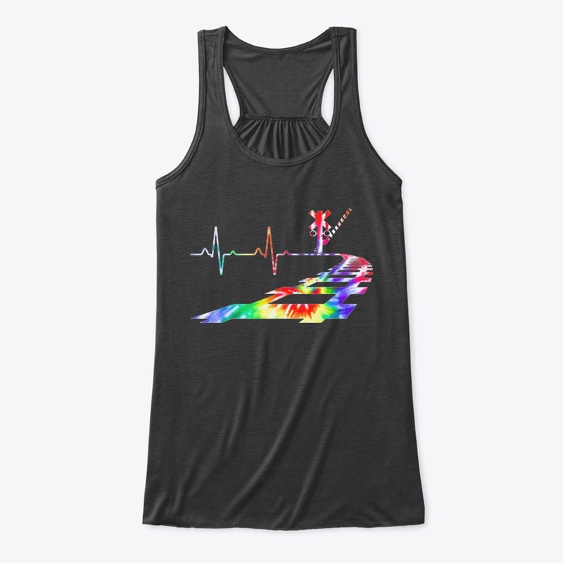 Heartbeat Railroad Train Tie Dye railway