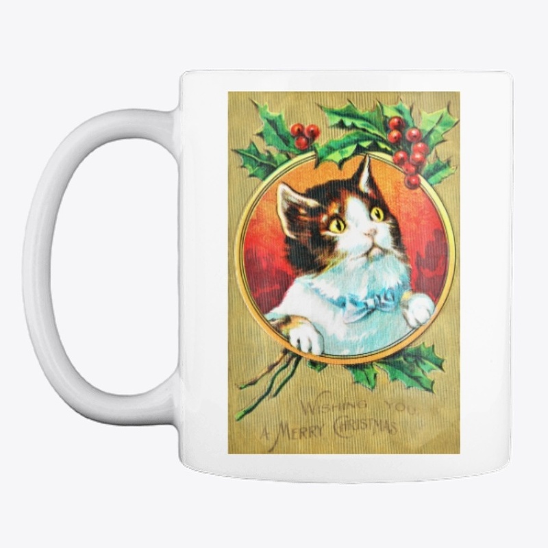 Vintage  Christmas Kitten