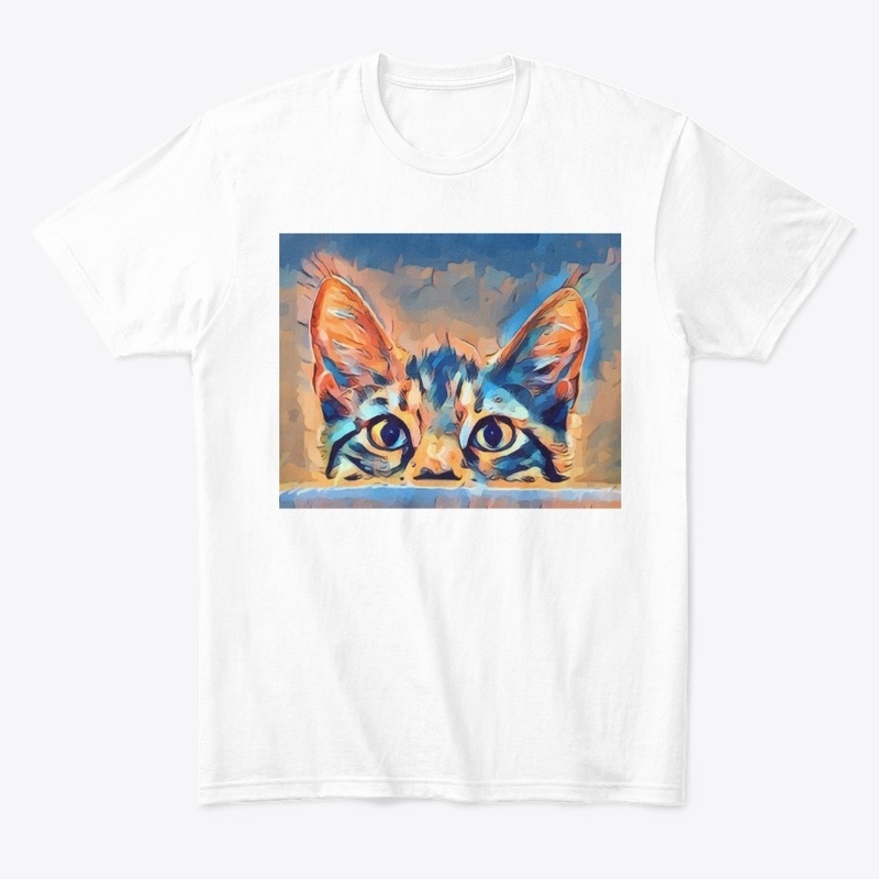 funny cat portrait tshirt