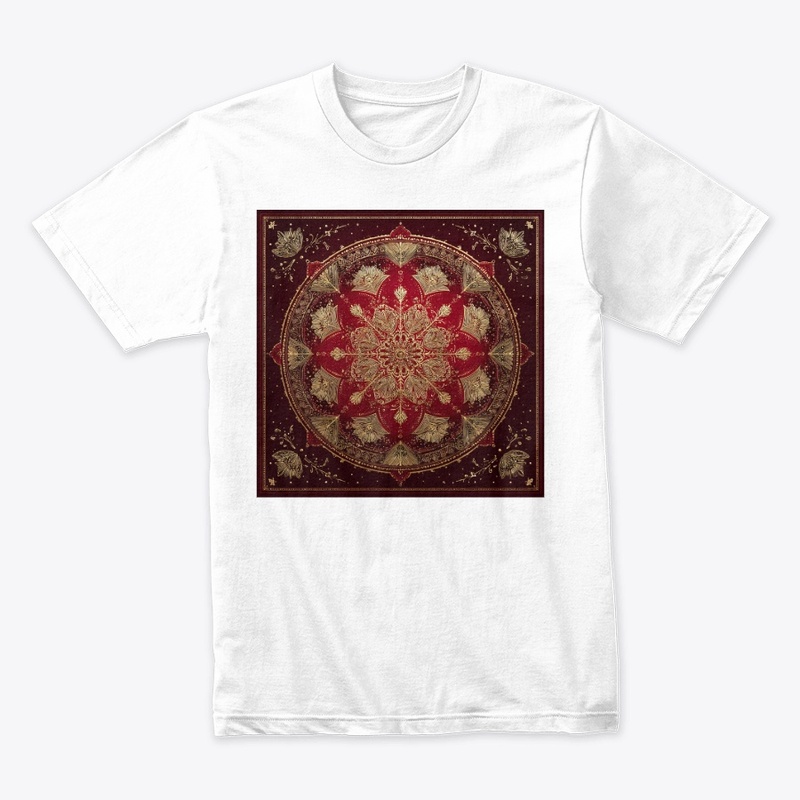 Red Gold Mandala Vintage Design