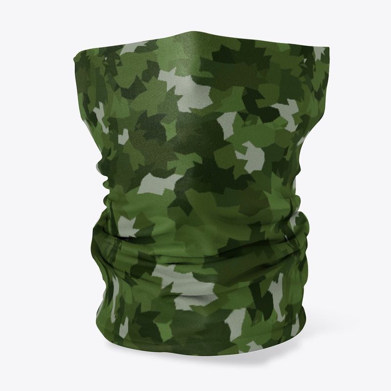 Green Geometric Neck Gaiter