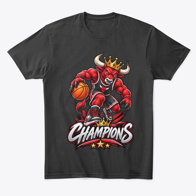 Crowned Bull Basketball Mascot 