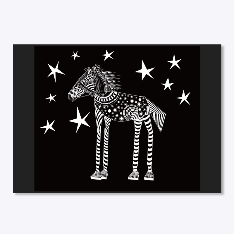 Doodle horse and stars...