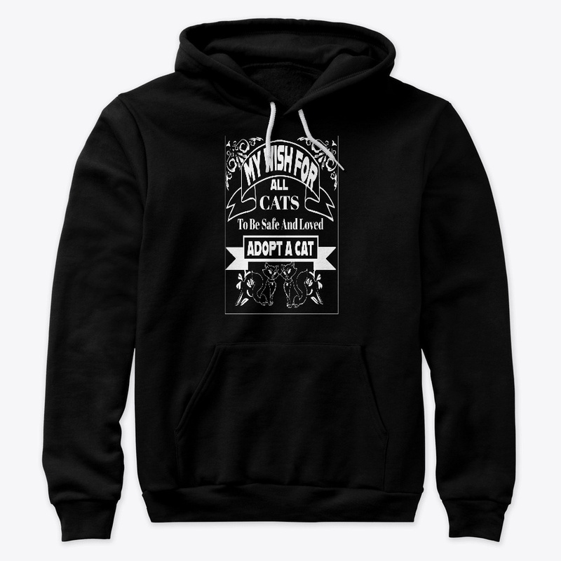 Adopy A Cat Black  Teeshirt