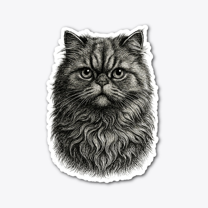 Vintage Persian Cat Art T-Shirt