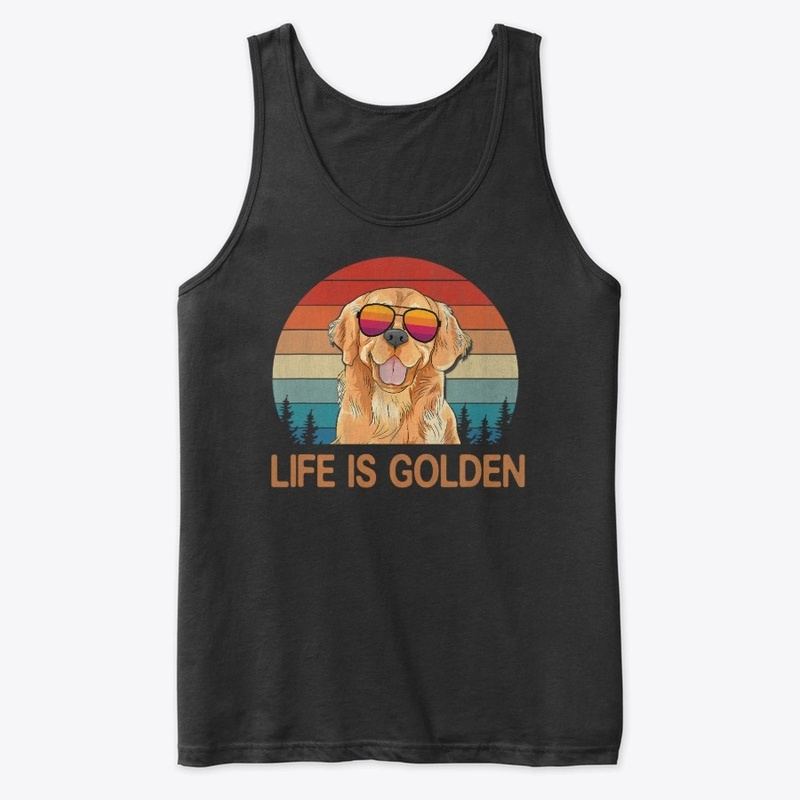 Funny Life Is Golden Vintage Golden Retr