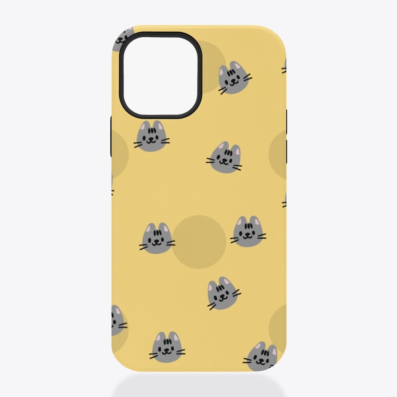 Cats + Dots Phone Case (Yellow)