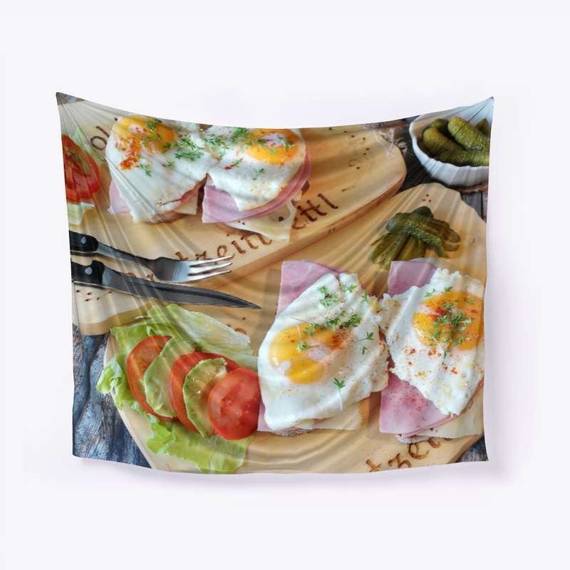 Bread ham tight max egg fried tapestry