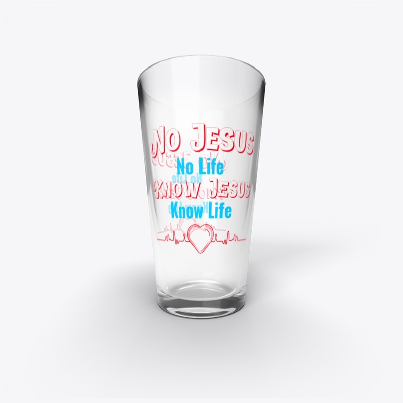 No Jesus No Life red and teal